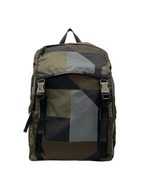 Prada Backpack Dark Green Black Multi